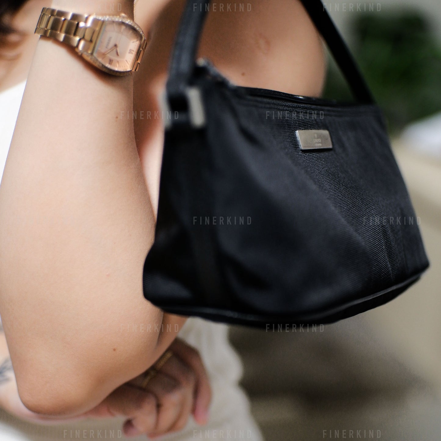 Classic Black Boat Pochette Bag
