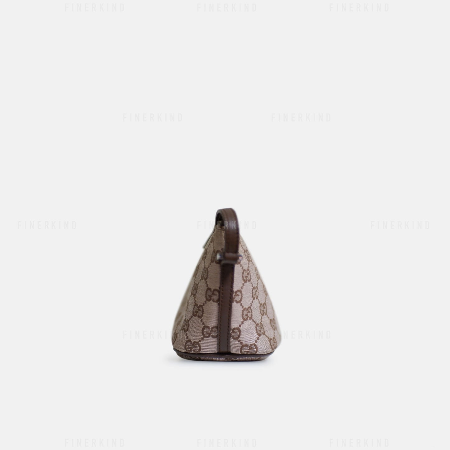 GG Canvas and Espresso Leather Boat Pochette Bag