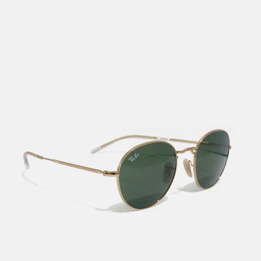 Round Sunglasses in Gold and Green Size 51
