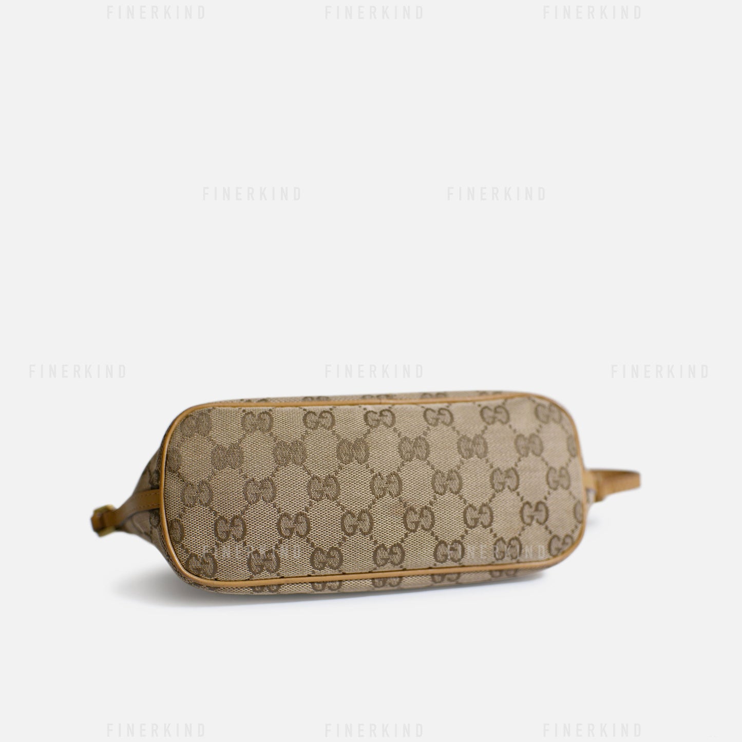 GG Canvas and Tan Leather Boat Pochette Bag