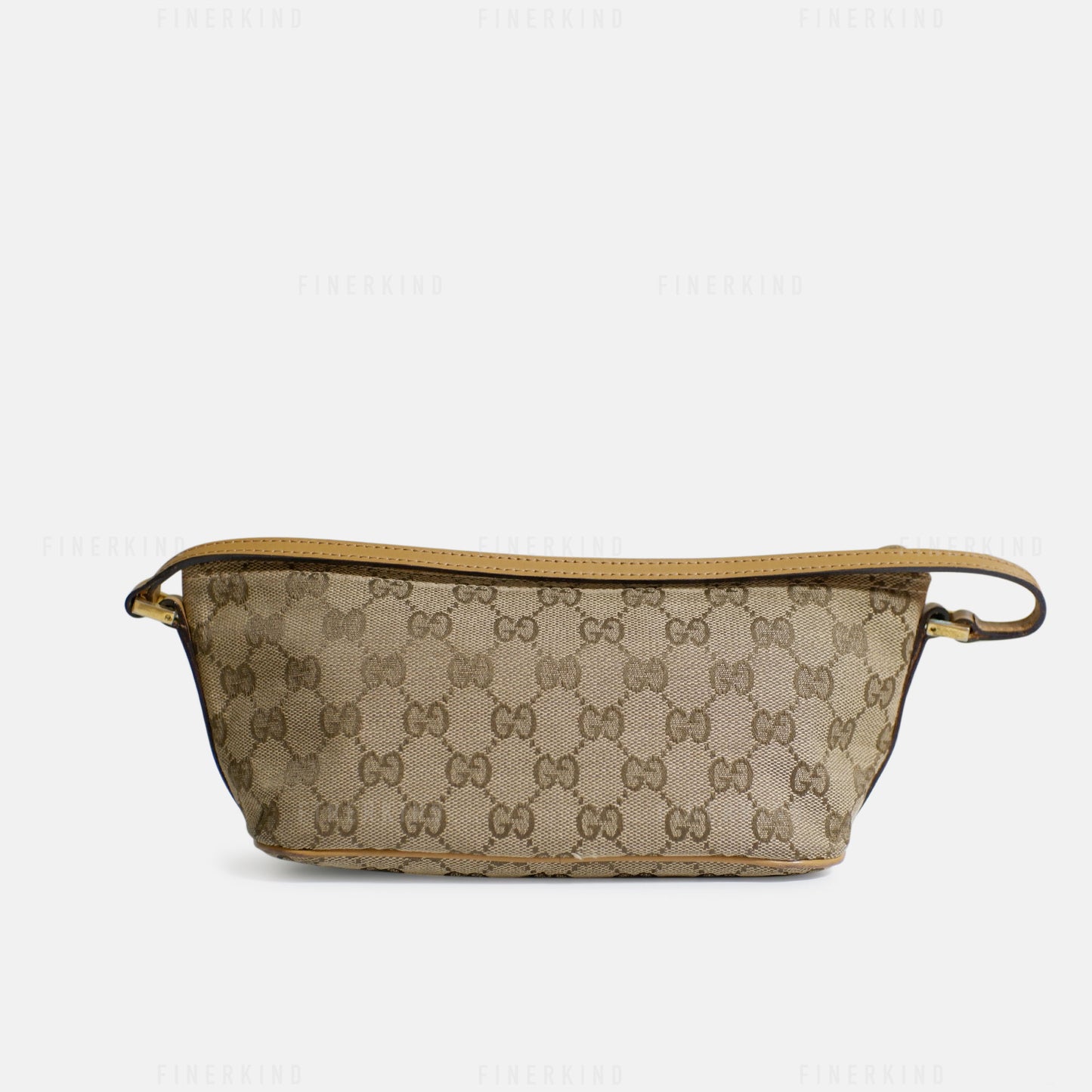 GG Canvas and Tan Leather Boat Pochette Bag